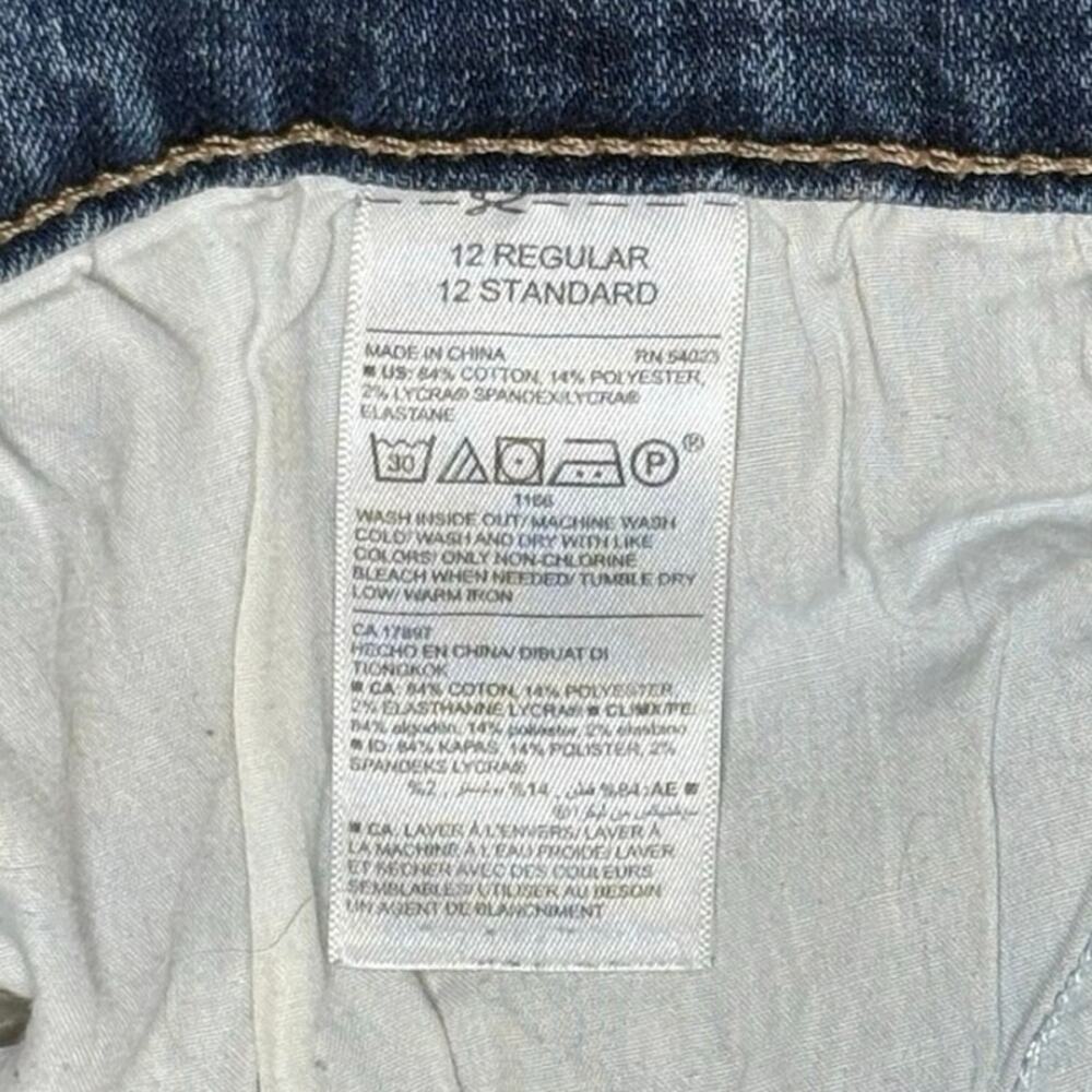 Old Navy Curvy Mid-Rise Skinny Distressed Jeans Women's 12R Blue Stretch Denim - Picture 6 of 11